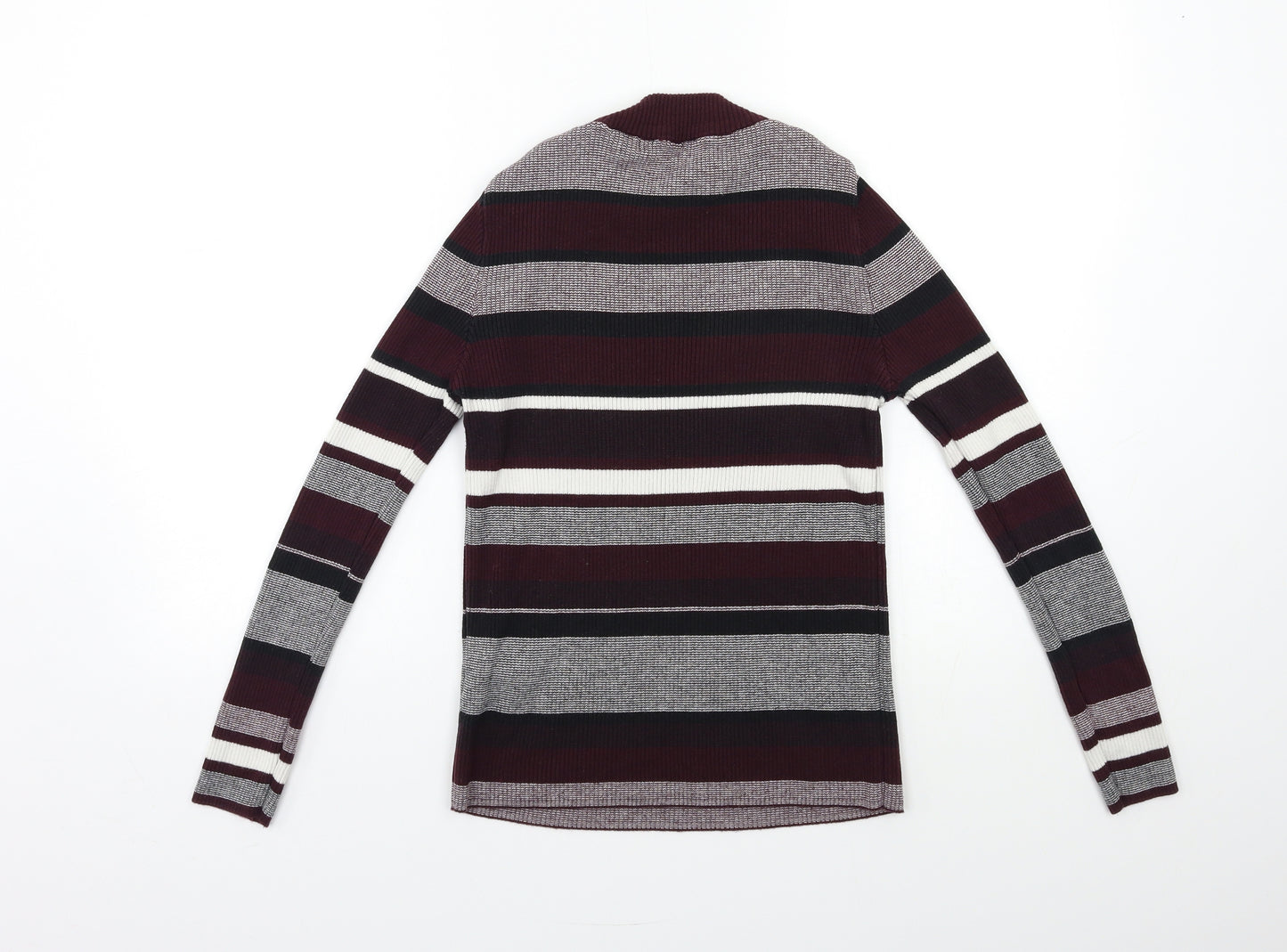 New Look Womens Purple Striped Knit Pullover Jumper Size 12