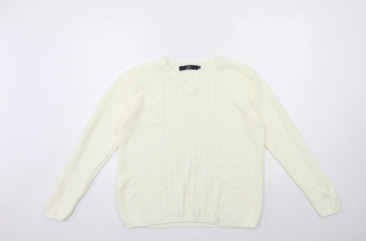 isle Womens Beige Knit Pullover Jumper Size 14
