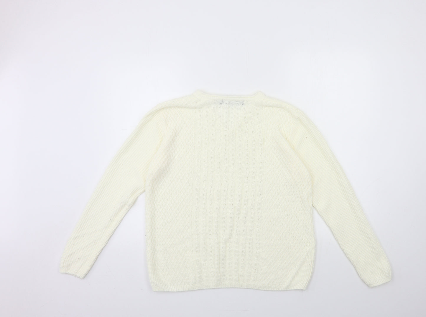 isle Womens Beige  Knit Pullover Jumper Size 14