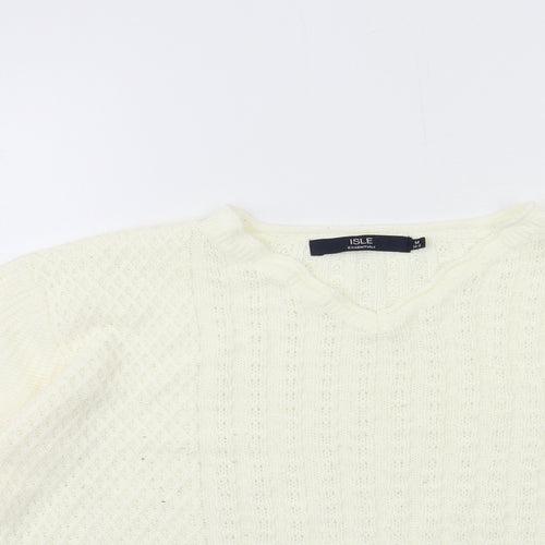 isle Womens Beige  Knit Pullover Jumper Size 14