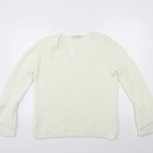 George Womens White  Knit Pullover Jumper Size 12