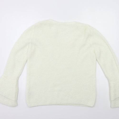George Womens White  Knit Pullover Jumper Size 12