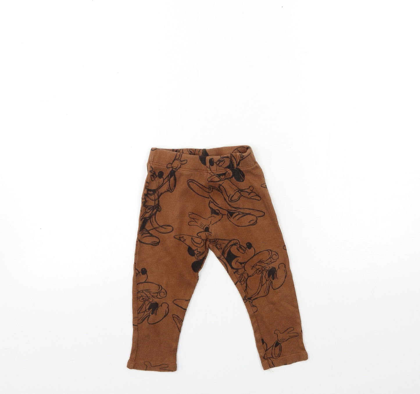 Zara Baby Brown Geometric  Jogger Leggings Size 18 Months  - Mickey mouse