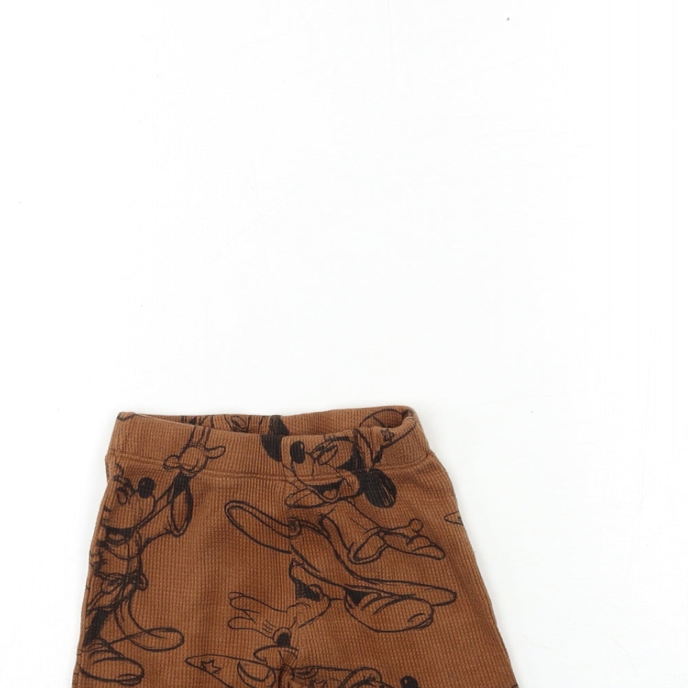 Zara Baby Brown Geometric  Jogger Leggings Size 18 Months  - Mickey mouse