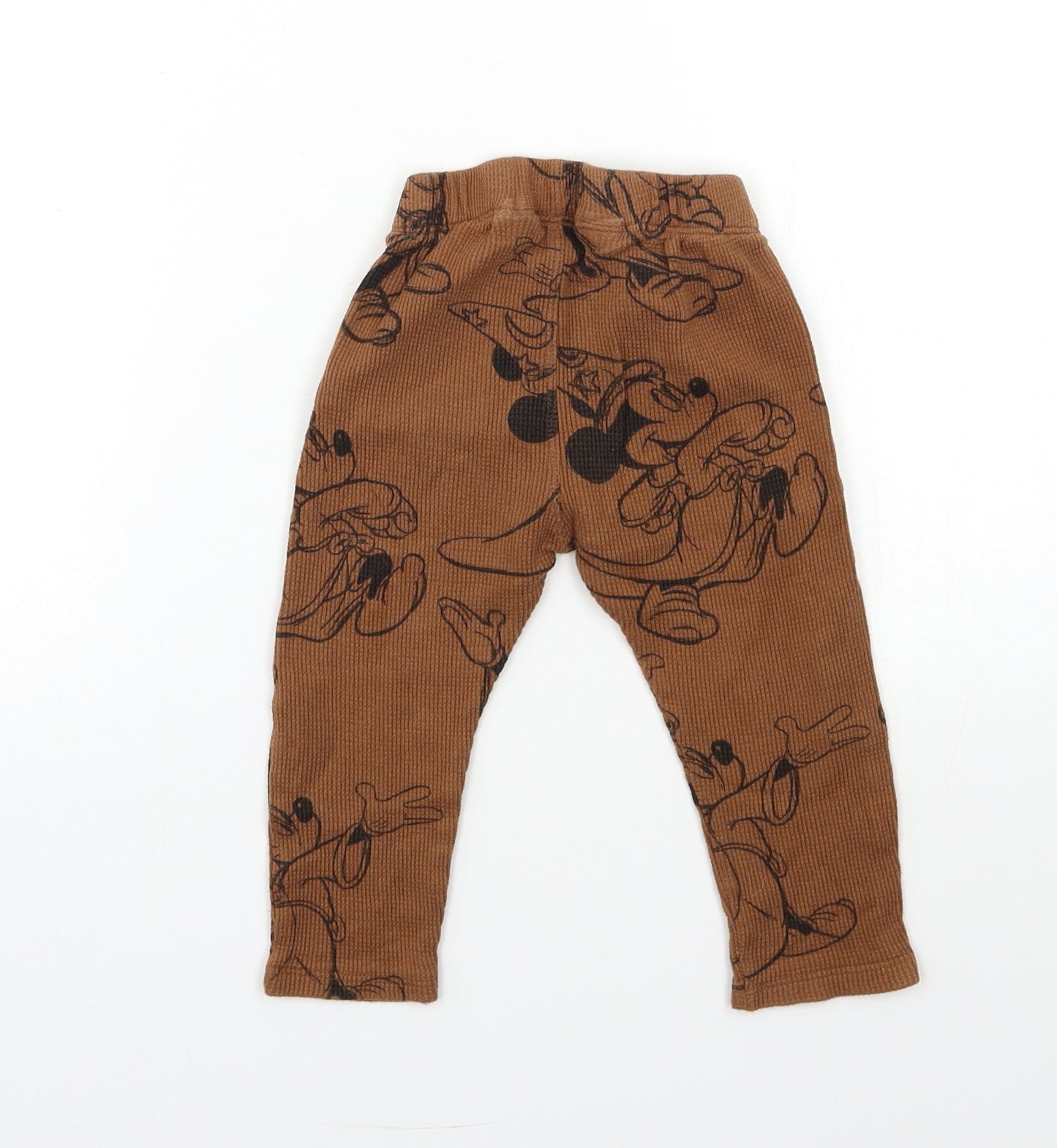 Zara Baby Brown Geometric  Jogger Trousers Size 18 Months  - Mickey mouse