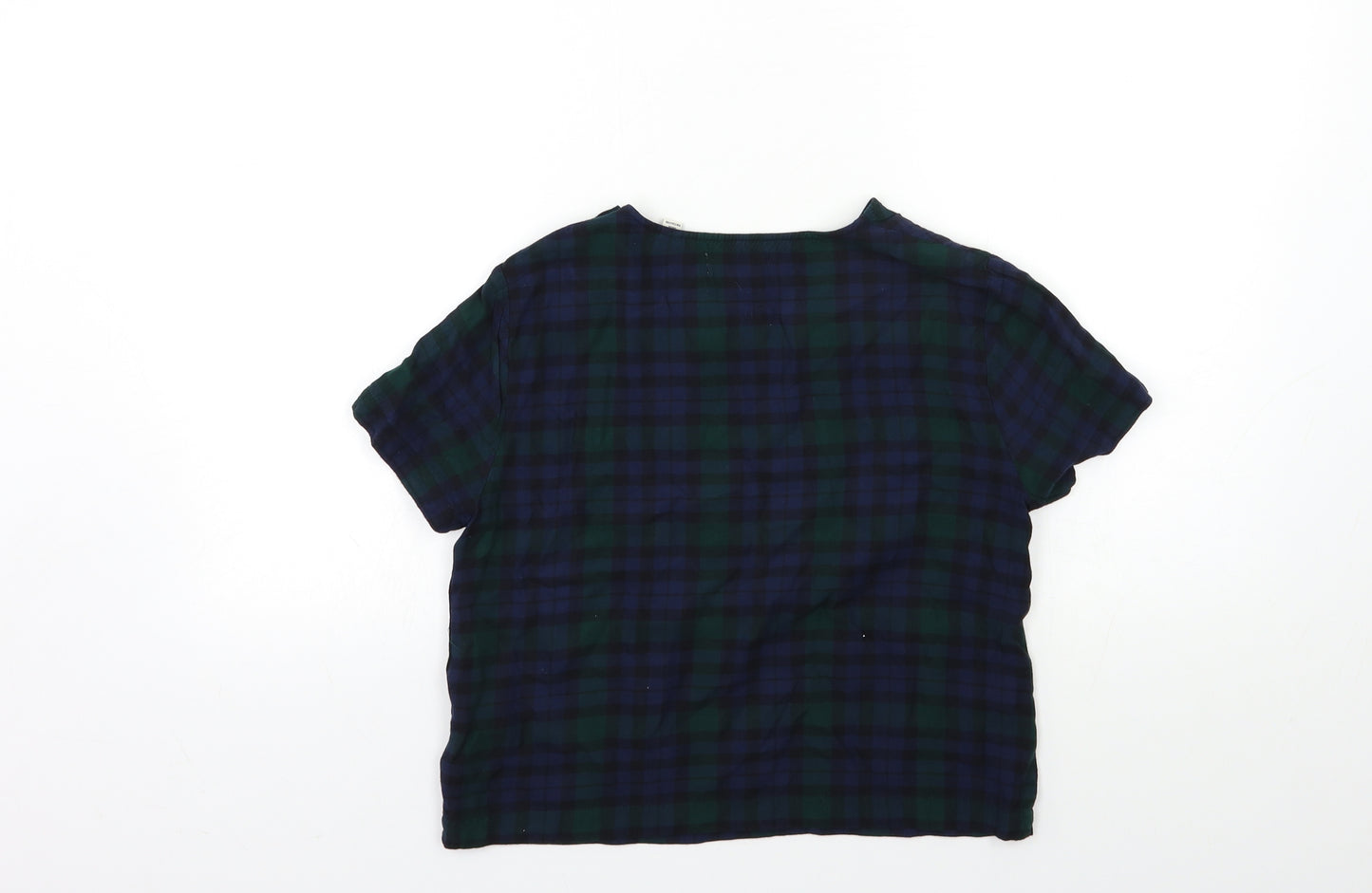 Jack Wills Womens Blue Check  Basic T-Shirt Size 6