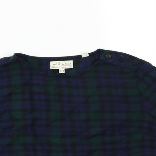 Jack Wills Womens Blue Check  Basic T-Shirt Size 6