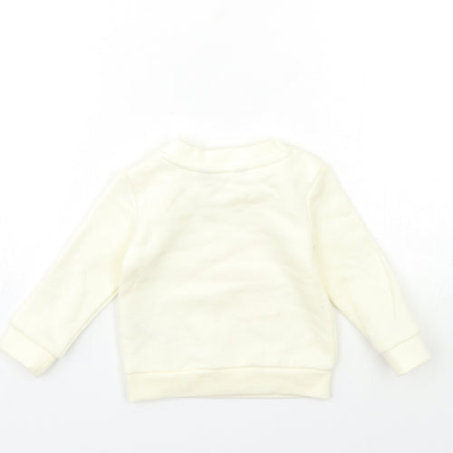 Primark Baby White   Pullover Jumper Size 6-9 Months  - BE NICE BE KIND