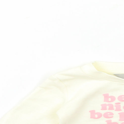 Primark Baby White   Pullover Jumper Size 6-9 Months  - BE NICE BE KIND