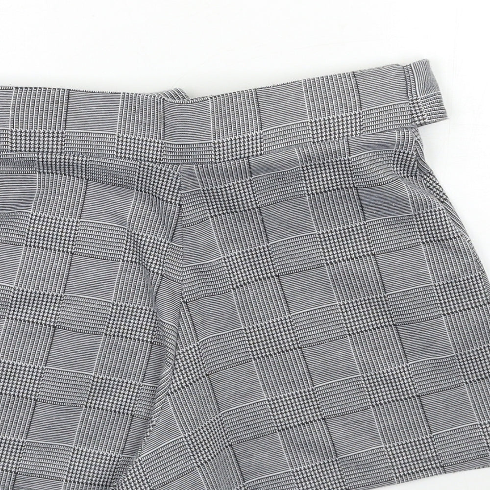 Miss Selfridge Womens Grey Check  Bermuda Shorts Size 6