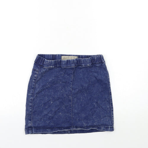 Denim & Co. Womens Blue  Denim Mini Skirt Size 8