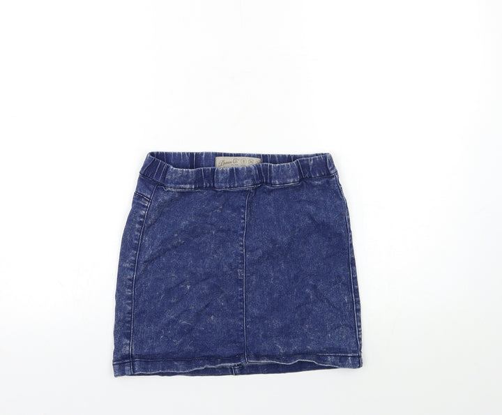Denim & Co. Womens Blue  Denim Mini Skirt Size 8