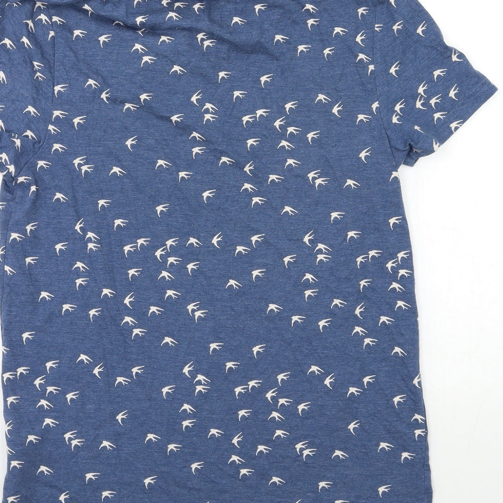 Topshop Mens Blue Geometric   Polo Size S