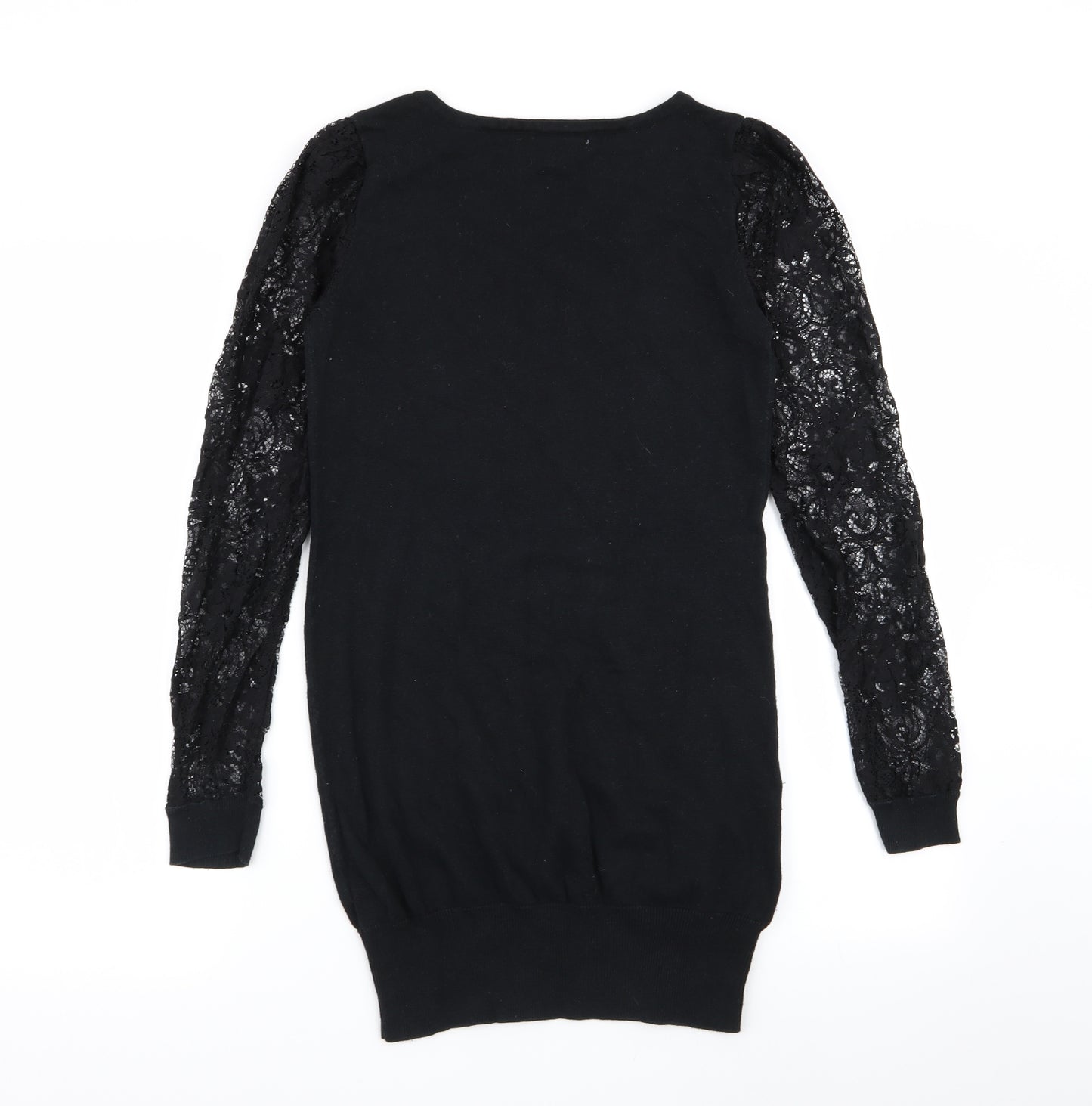 evie Womens Black Floral  Jumper Dress  Size 8