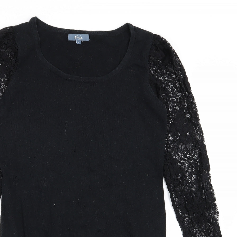 evie Womens Black Floral  Jumper Dress  Size 8