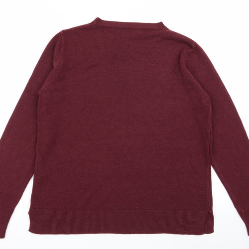 M&S Womens Red   Pullover Jumper Size 14