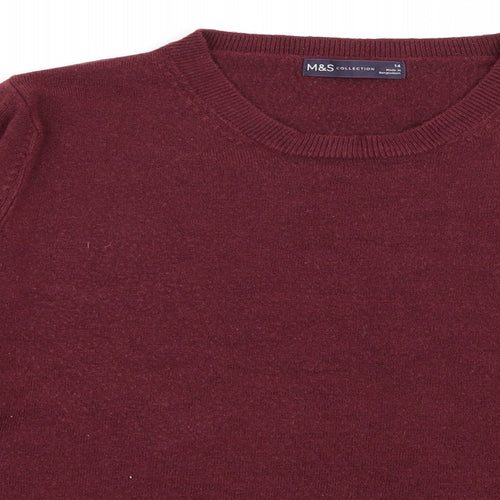M&S Womens Red   Pullover Jumper Size 14