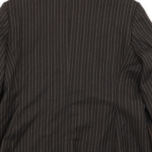tiagu.s Womens Brown Striped  Jacket Blazer Size 14