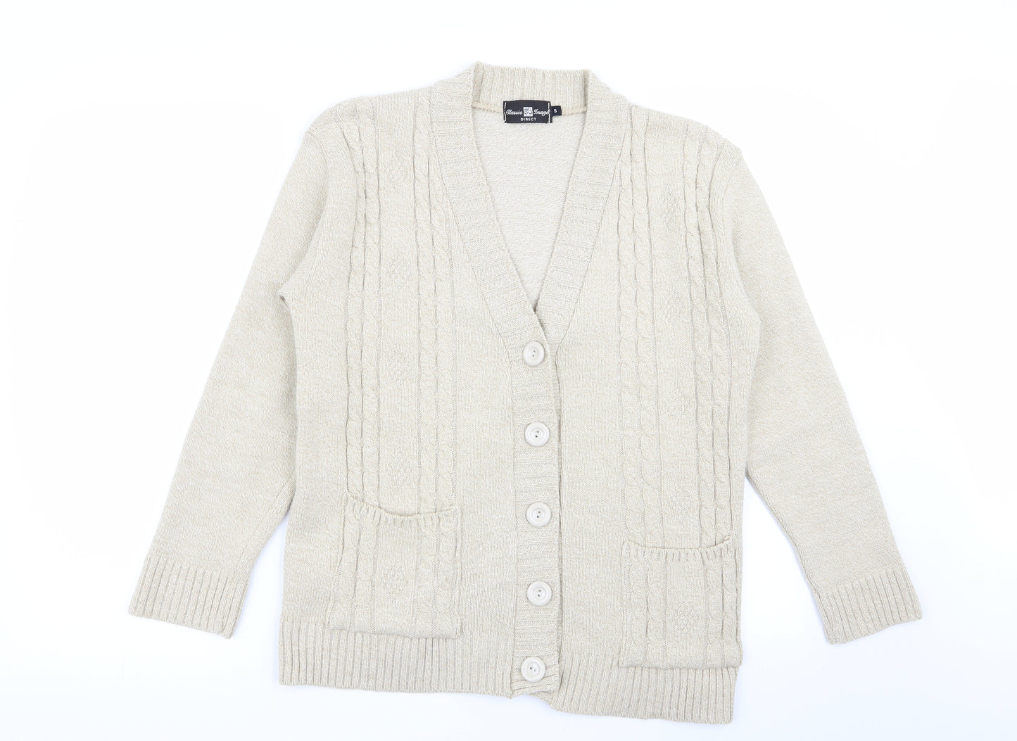 Classic Image Womens Beige   Cardigan Jumper Size S