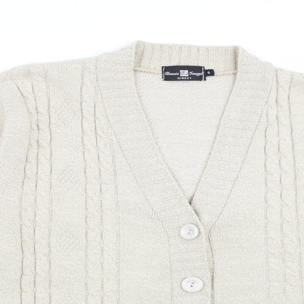 Classic Image Womens Beige   Cardigan Jumper Size S