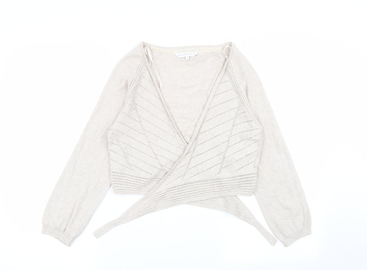 RJR.John Rocha Womens Beige Geometric Cardigan Jumper Size 12
