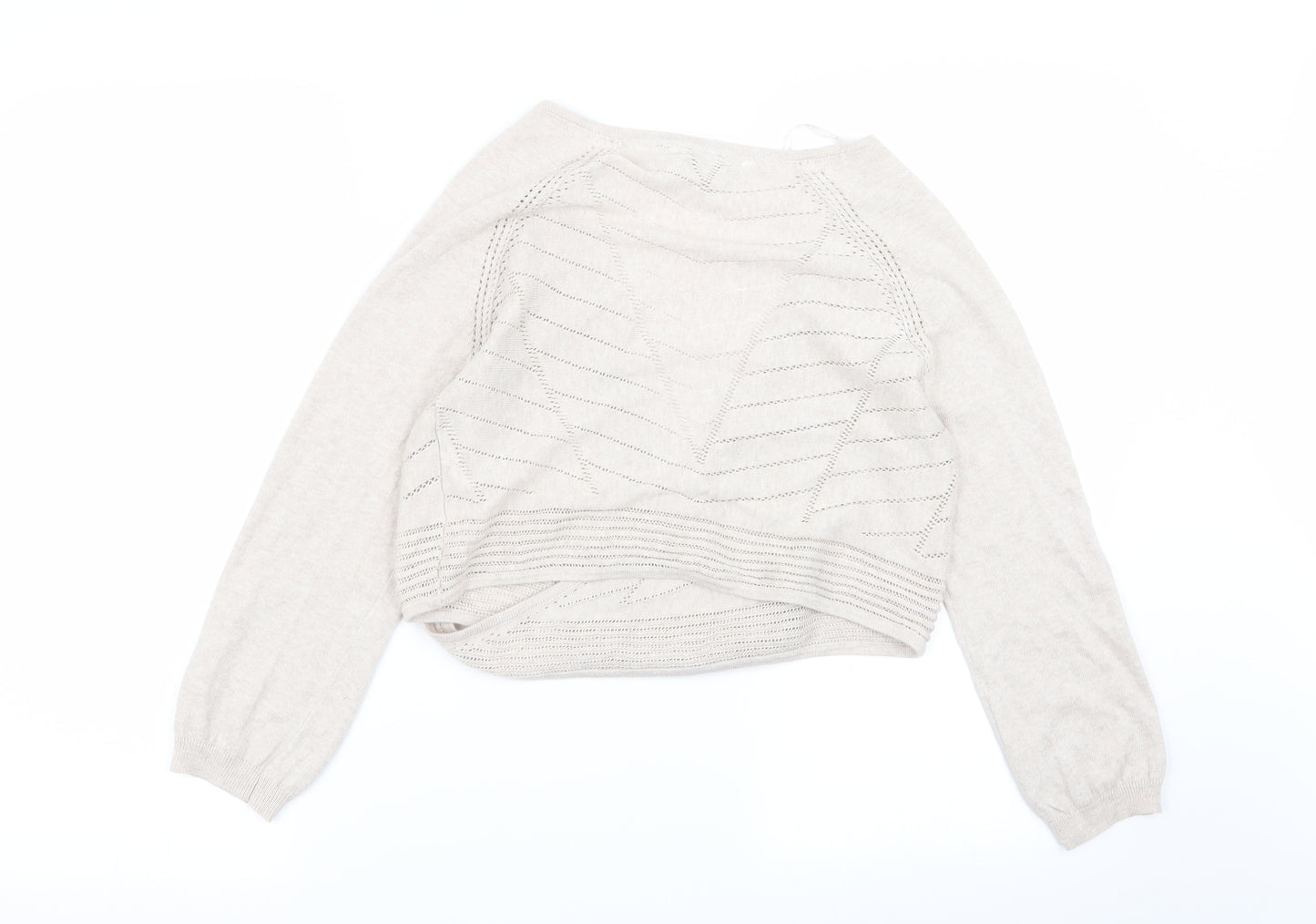 RJR.John Rocha Womens Beige Geometric  Cardigan Jumper Size 12