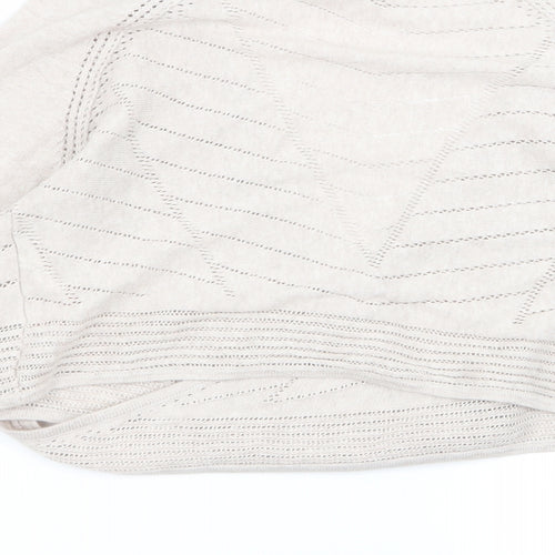RJR.John Rocha Womens Beige Geometric  Cardigan Jumper Size 12