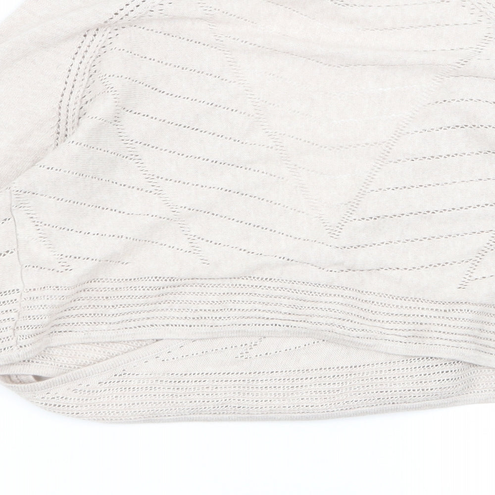 RJR.John Rocha Womens Beige Geometric  Cardigan Jumper Size 12