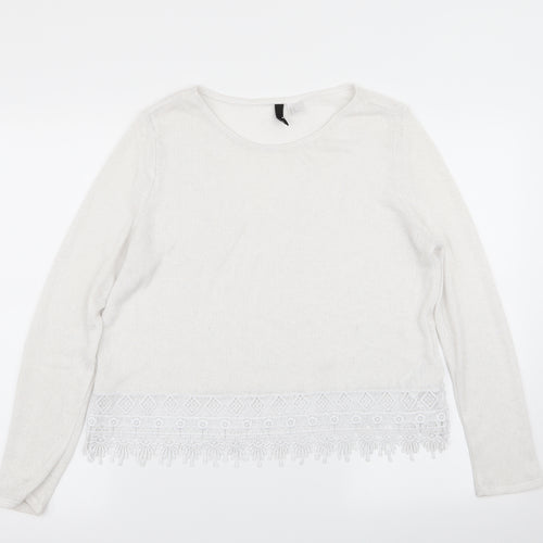 Divided by H&M Womens White   Pullover Jumper Size M