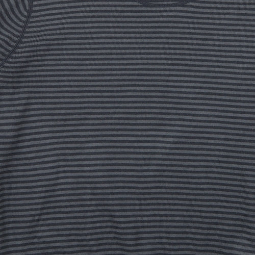 Asda George Mens Grey Striped  Pullover Jumper Size M