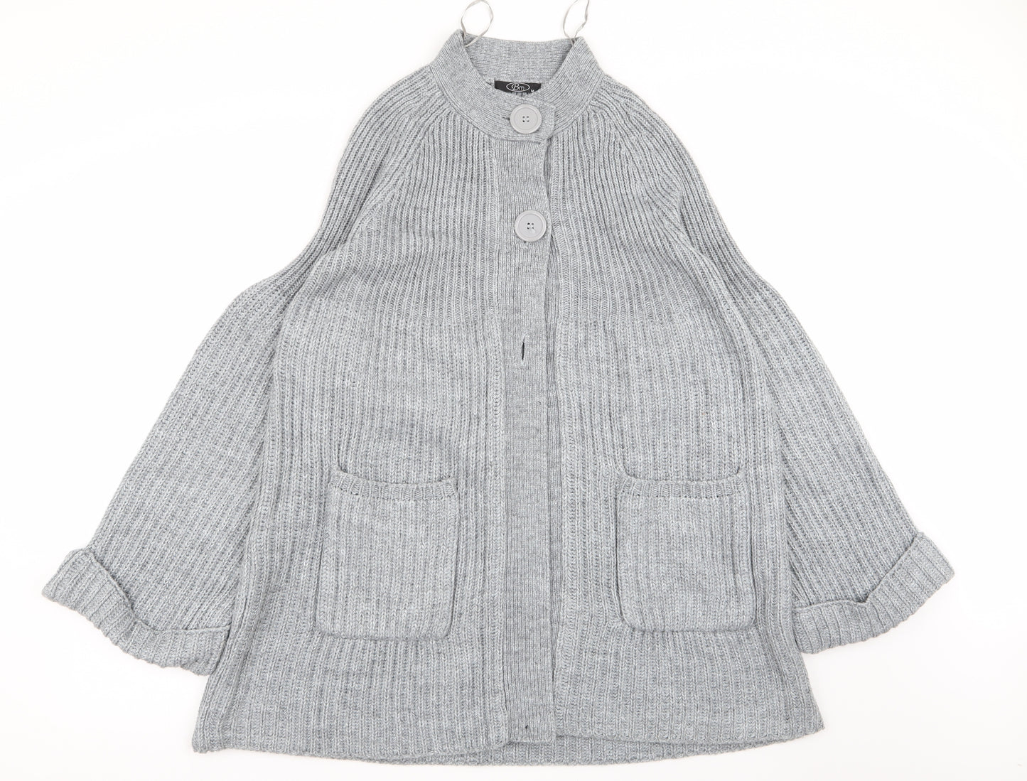 BM Womens Grey   Cardigan Jumper Size M