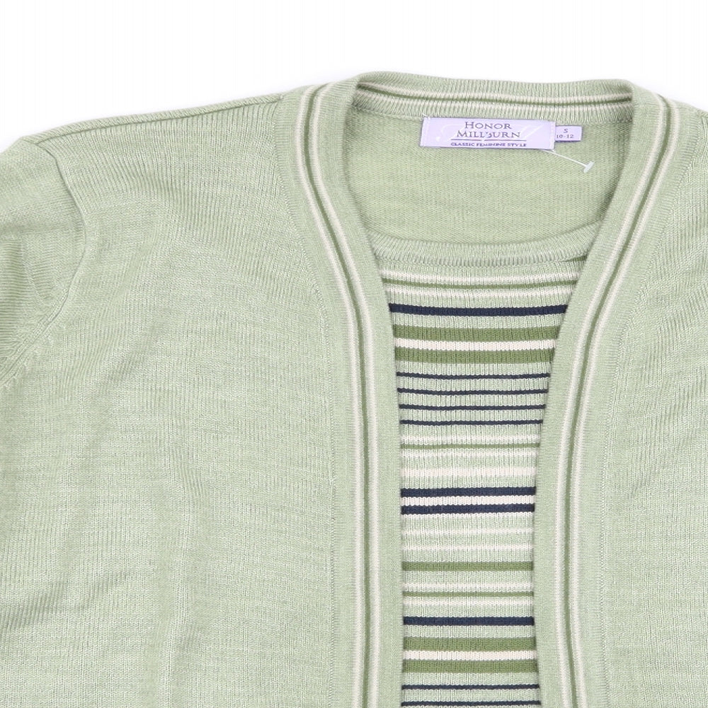 Honor Millburn Womens Green Striped  Pullover Jumper Size 10  - Jumper/cardigan