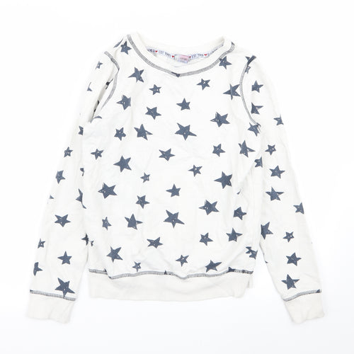 M&Co Boys White   Pullover Jumper Size 11-12 Years  - star design