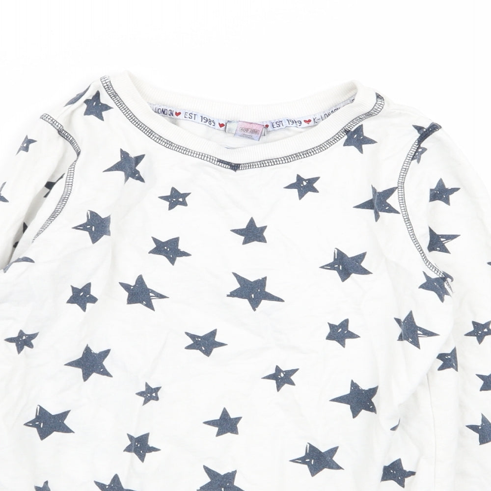 M&Co Boys White   Pullover Jumper Size 11-12 Years  - star design