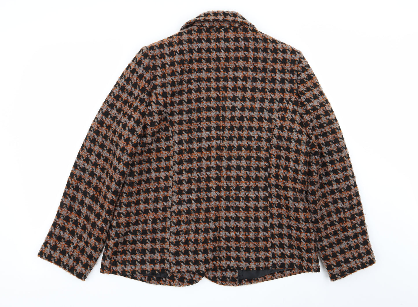 Honor Millburn Womens Multicoloured Houndstooth  Overcoat Coat Size 14