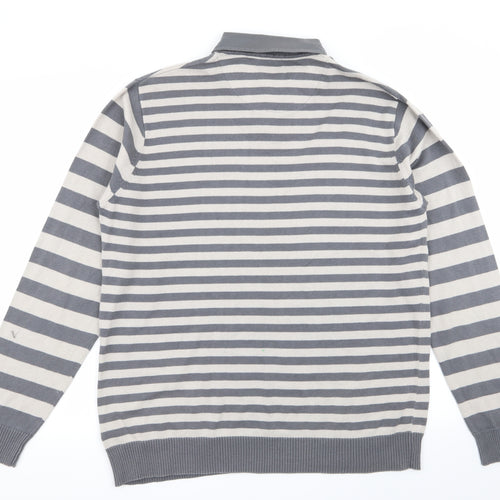Easy Mens Multicoloured Striped  Pullover Jumper Size L  - shirt/jumper