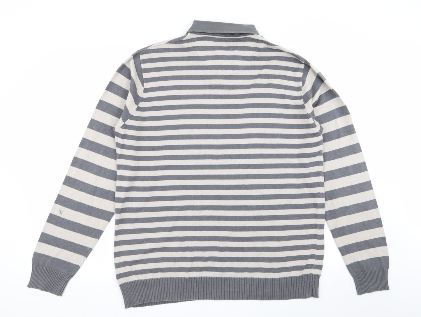 Easy Mens Multicoloured Striped  Pullover Jumper Size L  - shirt/jumper