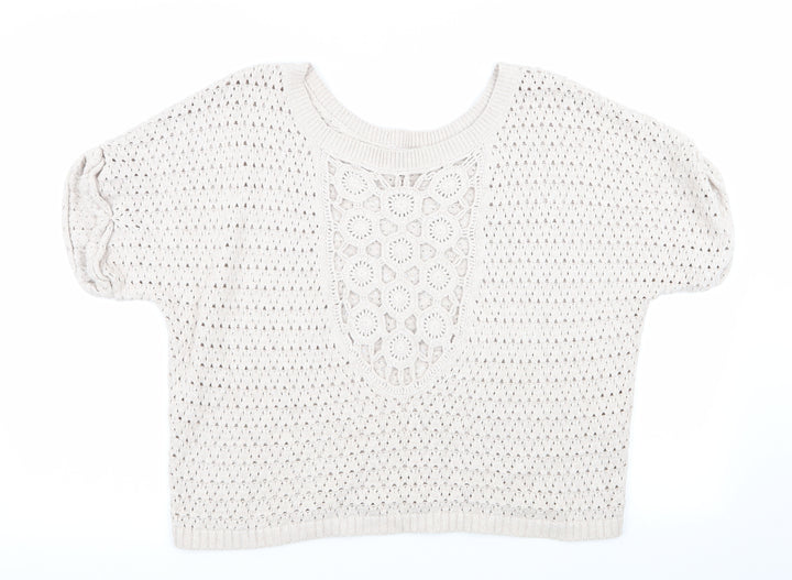 River Island Womens Beige Geometric Pullover Jumper Size 8