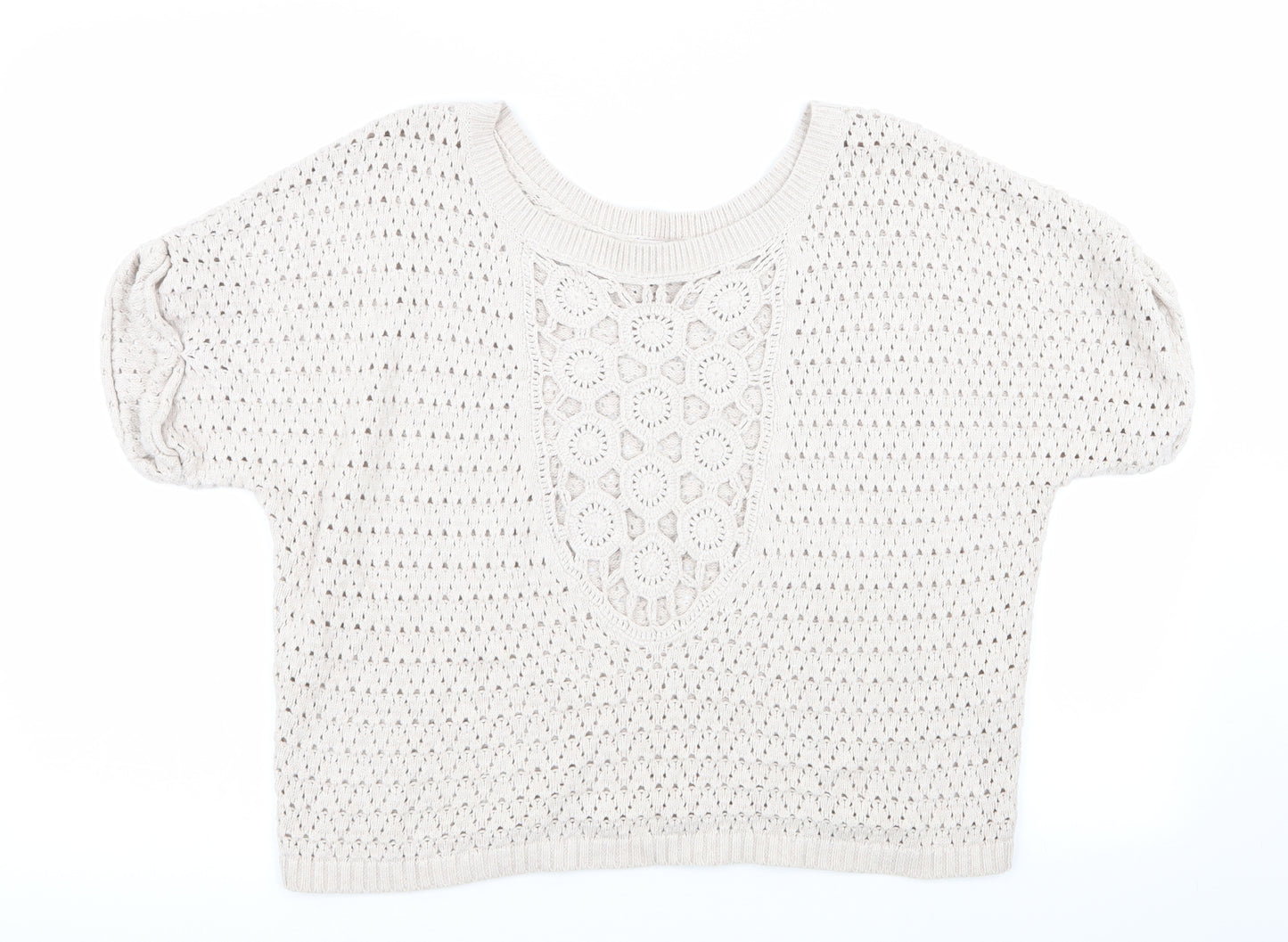 River Island Womens Beige Geometric  Pullover Jumper Size 8