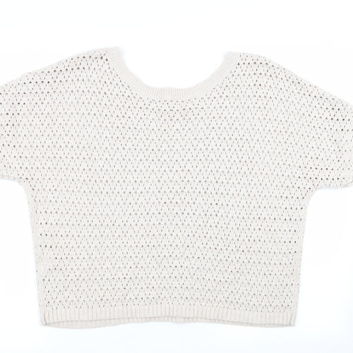 River Island Womens Beige Geometric  Pullover Jumper Size 8