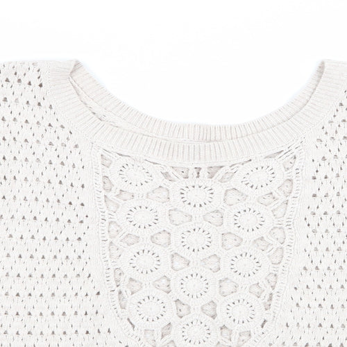 River Island Womens Beige Geometric  Pullover Jumper Size 8