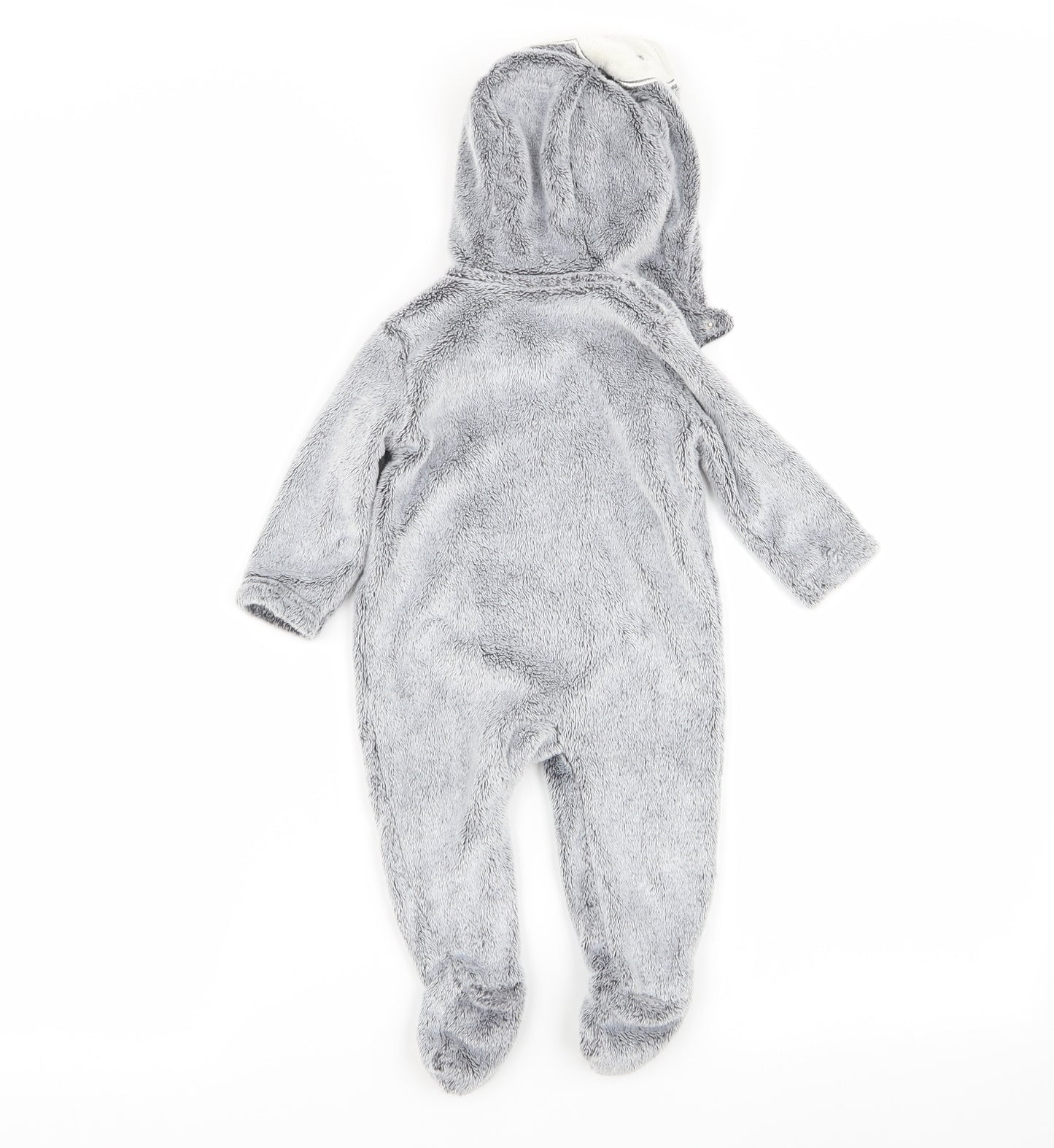 Asda George Boys Grey Solid  Babydoll One Piece Size 3-6 Months