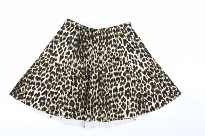 Preworn Womens Multicoloured Animal Print Flare Skirt Size S - Stretch waistband