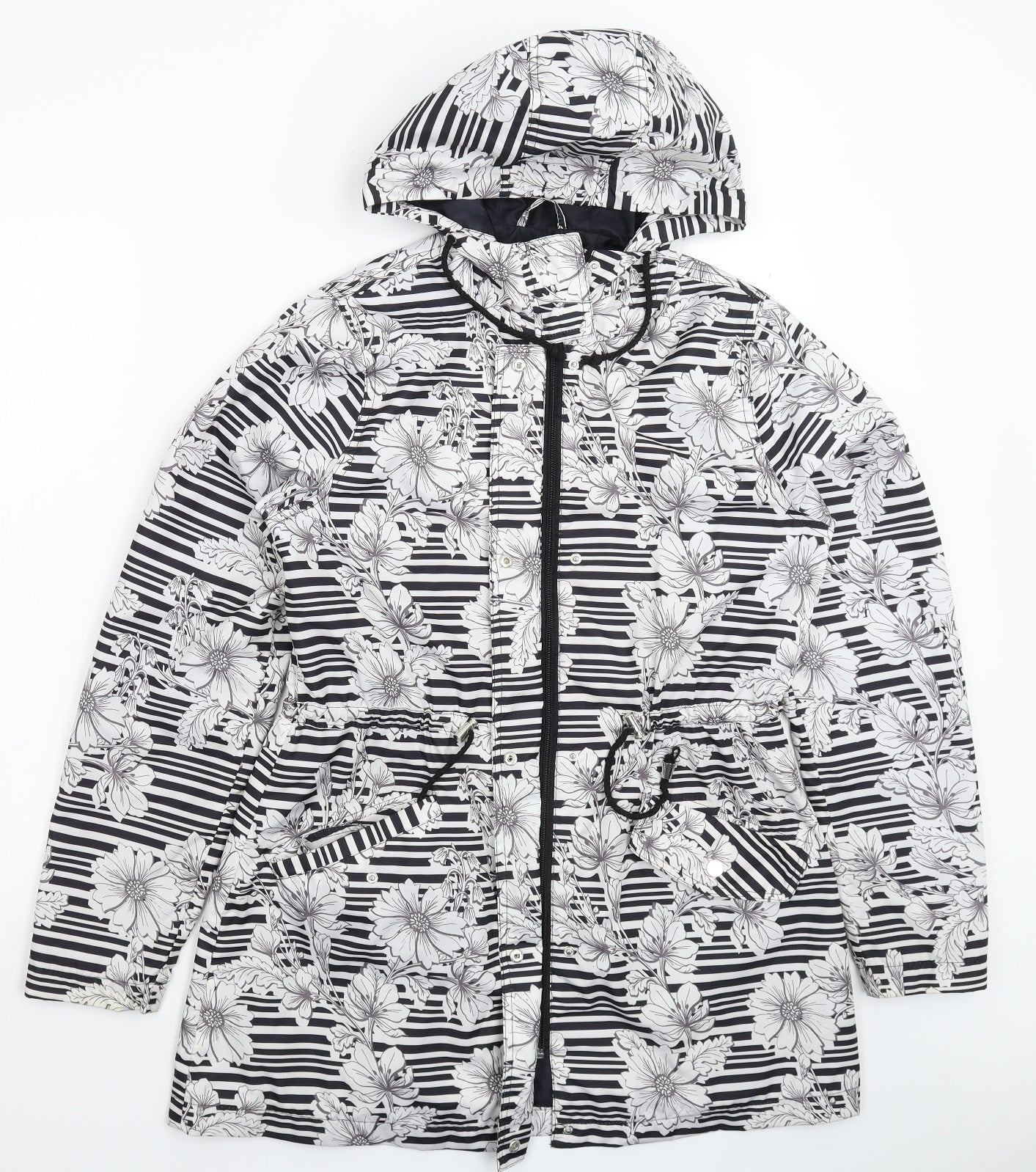 Peacocks Womens Multicoloured Floral  Rain Coat Coat Size 12