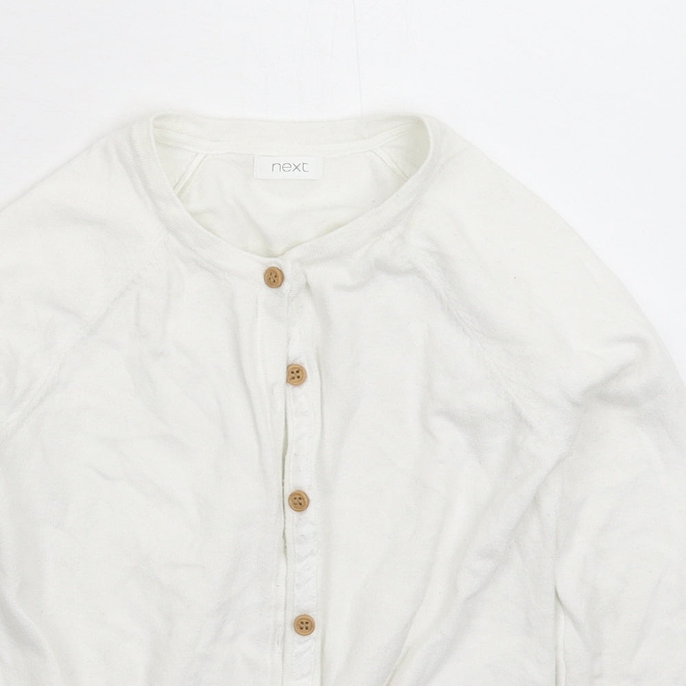 NEXT Girls White  Knit Cardigan Jumper Size 6 Years
