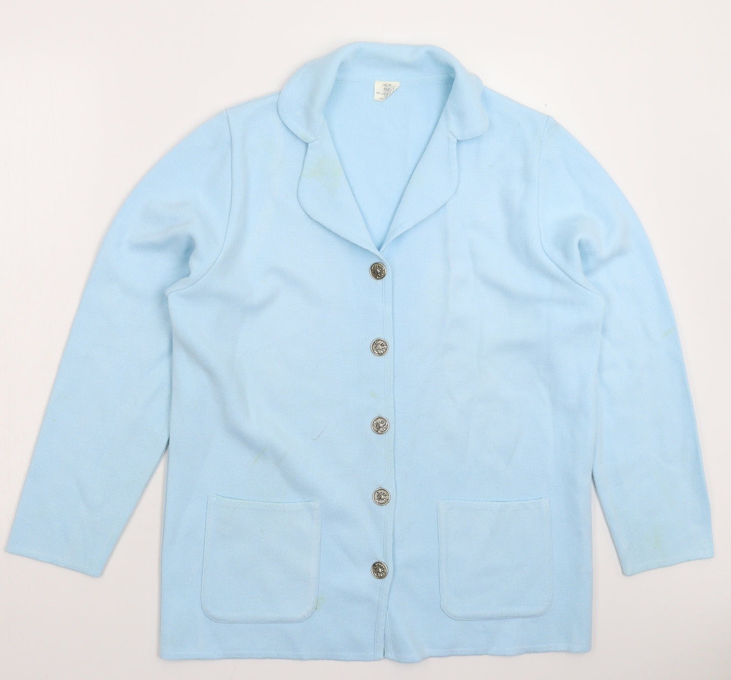 Preworn Womens Blue  Knit Cardigan Jumper Size 14
