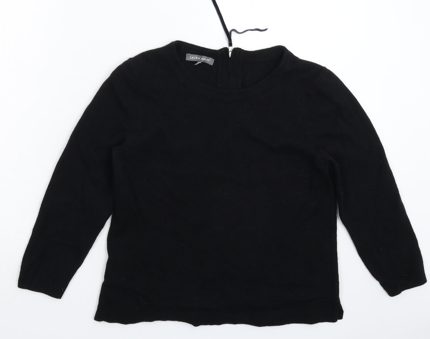 Laura Ashley Womens Black  Knit Pullover Jumper Size 14
