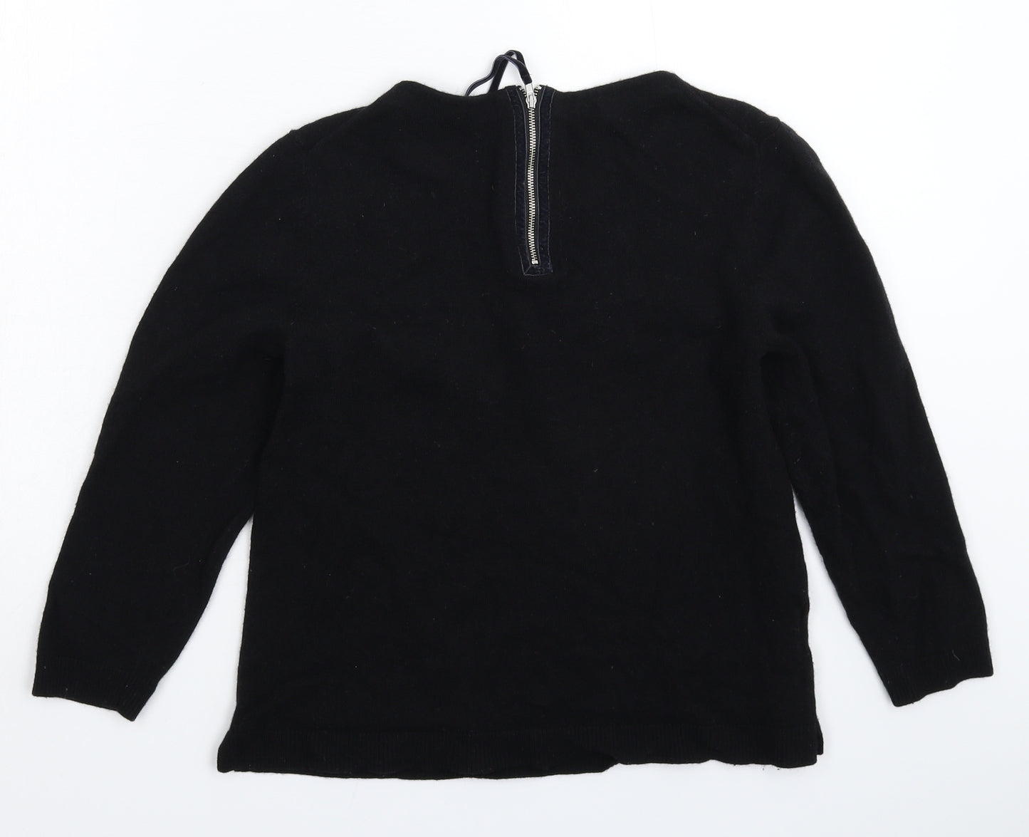 Laura Ashley Womens Black  Knit Pullover Jumper Size 14