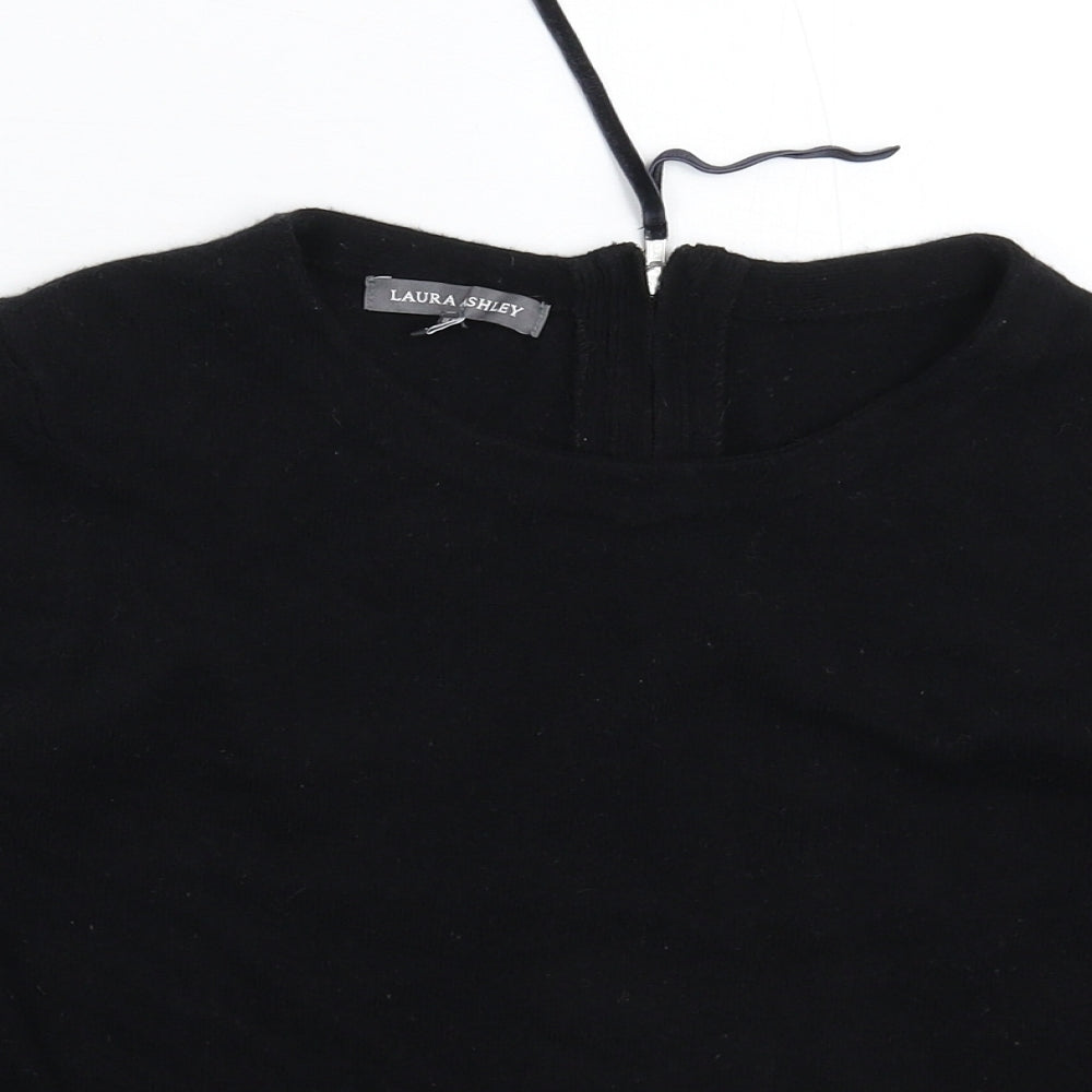 Laura Ashley Womens Black  Knit Pullover Jumper Size 14