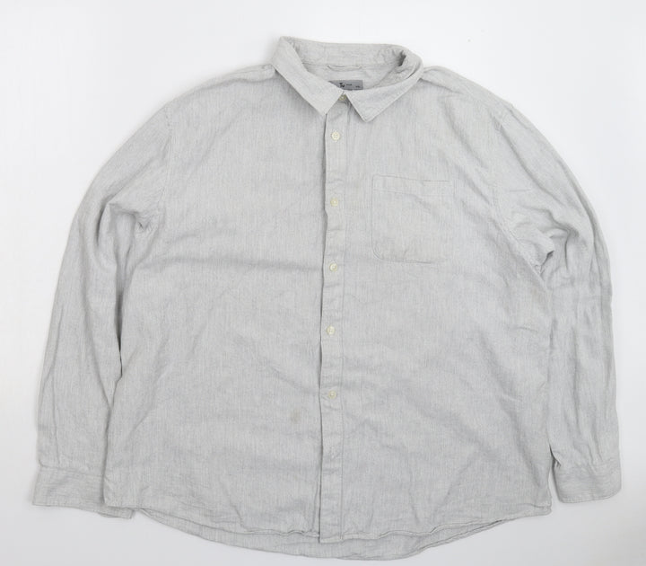 TU Mens Grey Button-Up Size 2XL